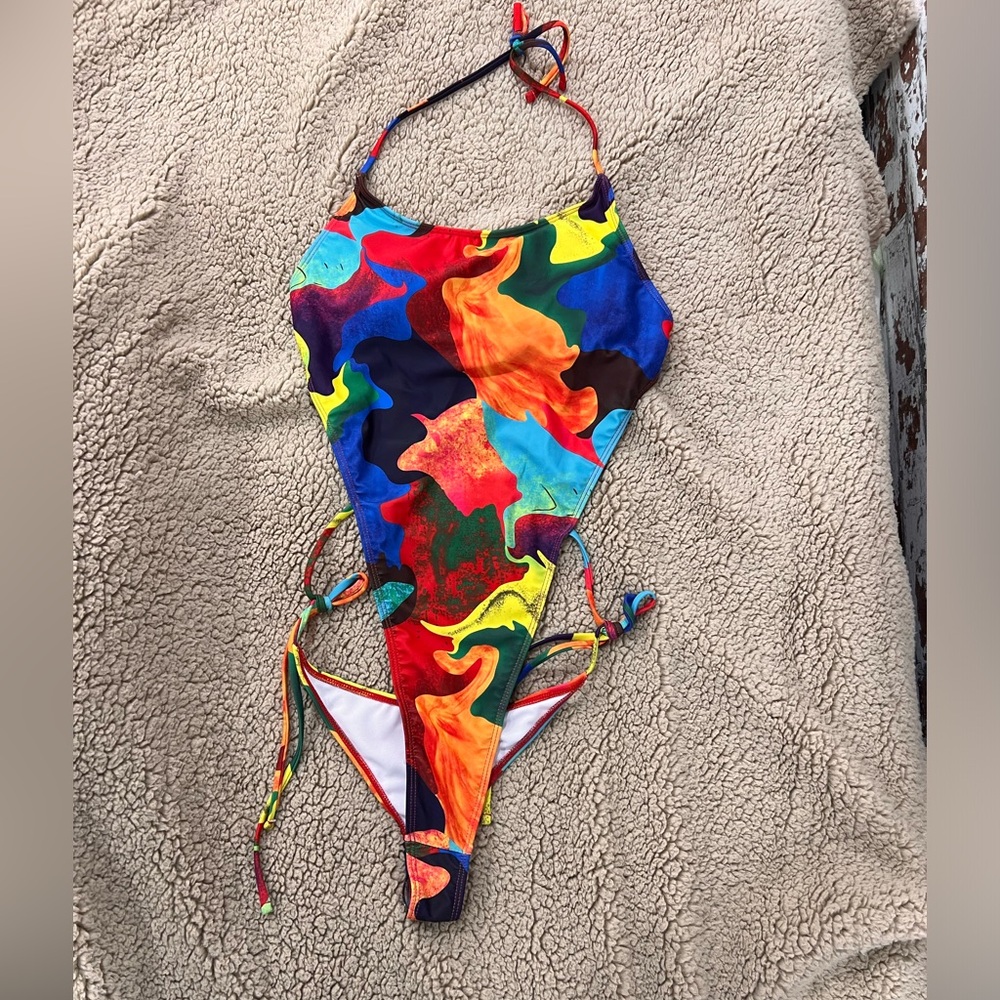 Colorful One Piece Bathing Suit
